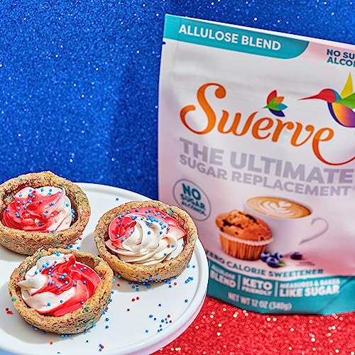 Swerve Zero Calorie Allulose Blend Granular Sugar Replacement Sweetener  No Sugar Alcohol  Keto Friendly  Erythritol Free  12 Ounce Bag   Pack of 2 