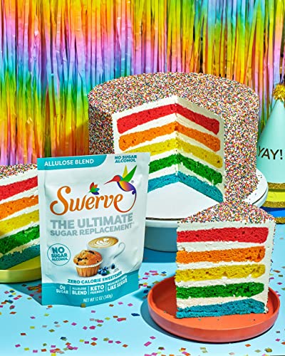 Swerve Zero Calorie Allulose Blend Granular Sugar Replacement Sweetener  No Sugar Alcohol  Keto Friendly  Erythritol Free  12 Ounce Bag   Pack of 2 