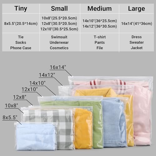 Swimsuit Bags Storage Clear  Clothing Packaging Bags for Bikini  Swimwear  Bathing Suit Storage  T Shirt Packaging  10x8 inch  Pack of 25  3 Mil with Vent Holes