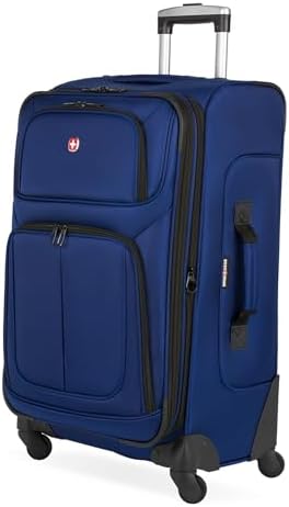 SwissGear Sion Softside Expandable Luggage   Carry On Suitcase with 360 Degree Wheels & Retractable Handle   21 Inch  Perfect for 1 3 Night Trips   Black
