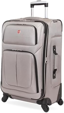 SwissGear Sion Softside Expandable Luggage   Carry On Suitcase with 360 Degree Wheels & Retractable Handle   21 Inch  Perfect for 1 3 Night Trips   Black