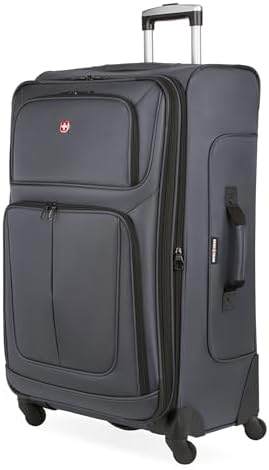 SwissGear Sion Softside Expandable Luggage   Carry On Suitcase with 360 Degree Wheels & Retractable Handle   21 Inch  Perfect for 1 3 Night Trips   Black