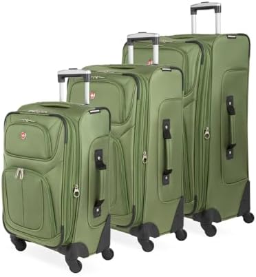 SwissGear Sion Softside Expandable Luggage   Carry On Suitcase with 360 Degree Wheels & Retractable Handle   21 Inch  Perfect for 1 3 Night Trips   Black