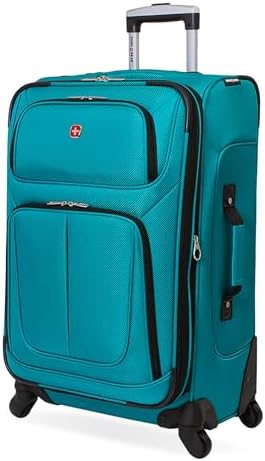 SwissGear Sion Softside Expandable Luggage   Carry On Suitcase with 360 Degree Wheels & Retractable Handle   21 Inch  Perfect for 1 3 Night Trips   Black