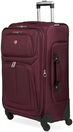 SwissGear Sion Softside Expandable Luggage   Carry On Suitcase with 360 Degree Wheels & Retractable Handle   21 Inch  Perfect for 1 3 Night Trips   Black