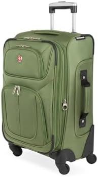 SwissGear Sion Softside Expandable Luggage   Carry On Suitcase with 360 Degree Wheels & Retractable Handle   21 Inch  Perfect for 1 3 Night Trips   Black