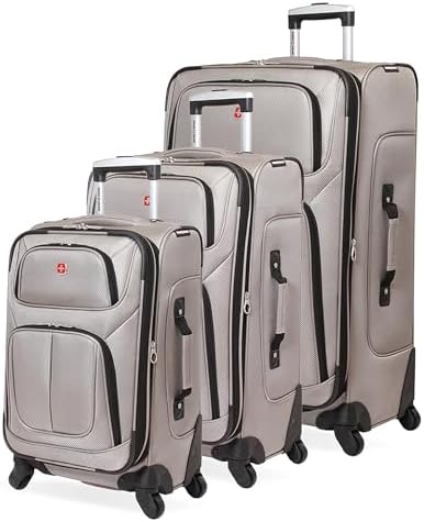 SwissGear Sion Softside Expandable Luggage   Carry On Suitcase with 360 Degree Wheels & Retractable Handle   21 Inch  Perfect for 1 3 Night Trips   Black