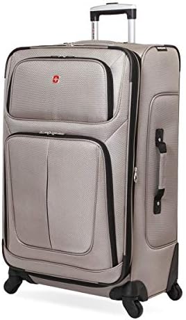 SwissGear Sion Softside Expandable Luggage   Carry On Suitcase with 360 Degree Wheels & Retractable Handle   21 Inch  Perfect for 1 3 Night Trips   Black
