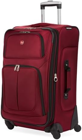 SwissGear Sion Softside Expandable Luggage   Carry On Suitcase with 360 Degree Wheels & Retractable Handle   21 Inch  Perfect for 1 3 Night Trips   Black