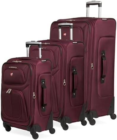 SwissGear Sion Softside Expandable Luggage   Carry On Suitcase with 360 Degree Wheels & Retractable Handle   21 Inch  Perfect for 1 3 Night Trips   Black