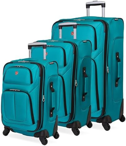 SwissGear Sion Softside Expandable Luggage   Carry On Suitcase with 360 Degree Wheels & Retractable Handle   21 Inch  Perfect for 1 3 Night Trips   Black