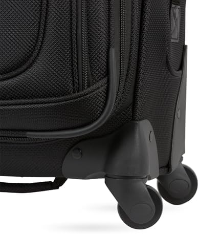 SwissGear Sion Softside Expandable Luggage   Carry On Suitcase with 360 Degree Wheels & Retractable Handle   21 Inch  Perfect for 1 3 Night Trips   Black