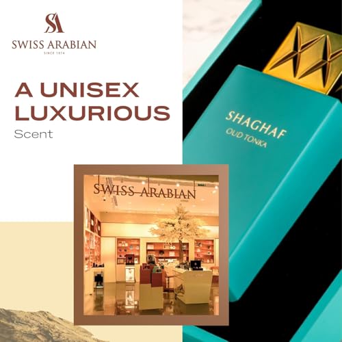 Swiss Arabian Shaghaf Oud Tonka   Vanilla Perfume with Warm Amber Fragrance   Earthy and Woody Allure   Enchanting Fusion of Arabic Perfume   2 5 oz