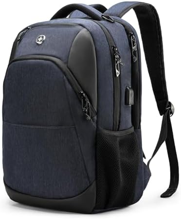 Swissdigital Design Travel Laptop Backpack for Men and Women  Business Backpack with USB Charging Port for Fits 16 Inch Notebook  Blue   SD1670 12