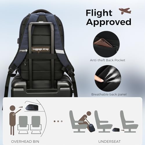 Swissdigital Design Travel Laptop Backpack for Men and Women  Business Backpack with USB Charging Port for Fits 16 Inch Notebook  Blue   SD1670 12