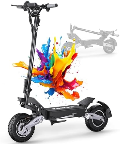 T10 Electric Scooter for Adults  48V 18AH Battery Up to 46 Miles Long Range & Powerful Motor  34 MPH Max Speed  11 Inch All Terrain Tires Folding Commuter E Scooter with Dual Suspension & LCD Display