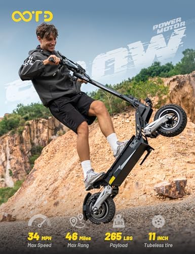 T10 Electric Scooter for Adults  48V 18AH Battery Up to 46 Miles Long Range & Powerful Motor  34 MPH Max Speed  11 Inch All Terrain Tires Folding Commuter E Scooter with Dual Suspension & LCD Display