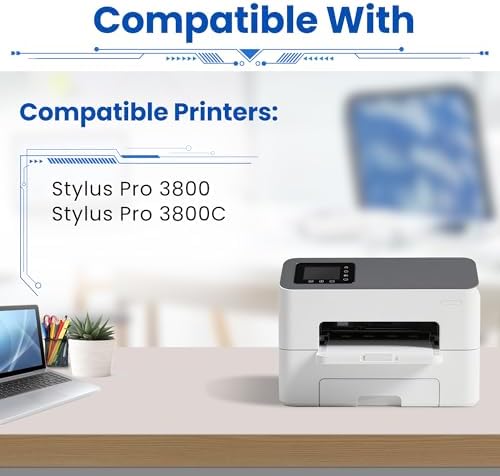 T580 Ink Cartridges 9 Pack  with Chip  Remanufactured for T5801 T5802 T5803 T5804 T5805 T5806 T5807 T5808 T5809 Ink Set 80ML Replacement for Stylus Pro 3800 3880 3800C Printer Ink  9 Pack 
