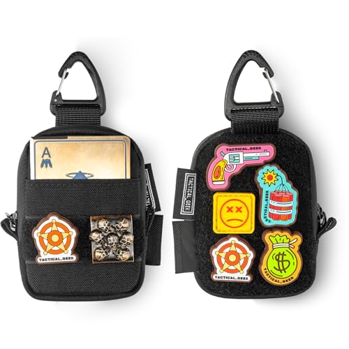 TACTICAL GEEK Storage A6 Mini Size EDC Utility Pouch  Mini Coin Purse with Custom Carabiner  EDC Mini Size Pocket Organizer  Wireless Headset Pack  Key Waist Case for Daily Carry Black