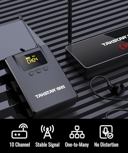 TAKSTAR Wireless in Ear Monitor System with 10 Channels  164Ft Distance  UHF Wireless IEM System for Stage  Church  Studio  Exhibit  Lecture  Speech  Simultaneous Interpretation  Musicians WPM 300