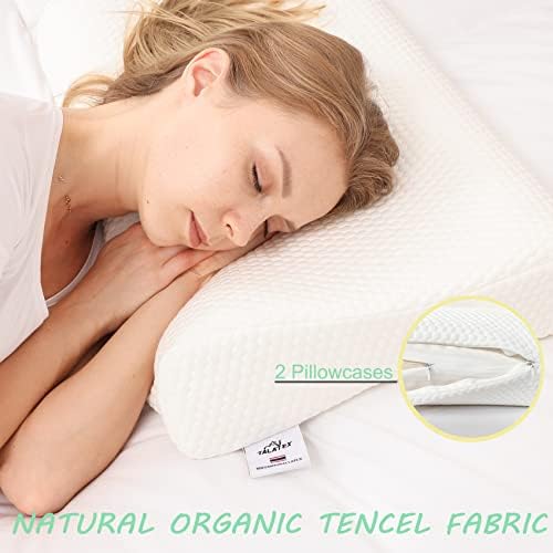 TALATEX 100  Natural Premium Latex Pillow  Adjustable Orthordic Ergonomic Pillow Helps Relieve Pressure  Neck and Shoulder Pain  Medium Firm  Queen