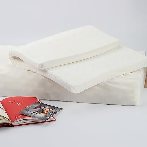 TALATEX 100  Natural Premium Latex Pillow  Adjustable Orthordic Ergonomic Pillow Helps Relieve Pressure  Neck and Shoulder Pain  Medium Firm  Queen