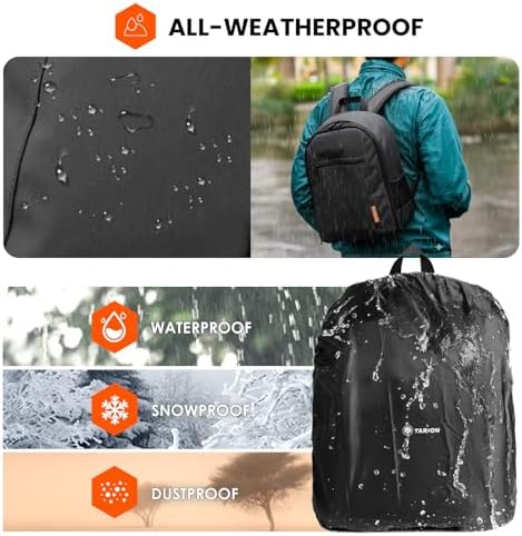 TARION Camera Backpack Bag Small   Professional DSLR Photography Case with 13 inch Laptop Compartment & Waterproof Rain Cover & Bottom Tripod Holder for Men Women Photographers   Black TB S