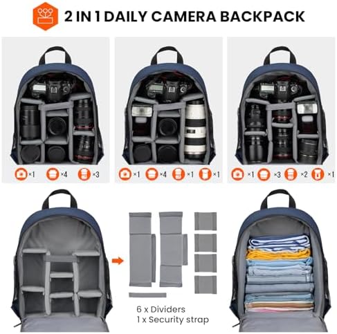 TARION Camera Backpack Bag Small   Professional DSLR Photography Case with 13 inch Laptop Compartment & Waterproof Rain Cover & Bottom Tripod Holder for Men Women Photographers   Black TB S