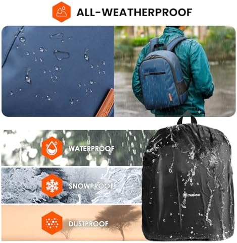 TARION Camera Backpack Bag Small   Professional DSLR Photography Case with 13 inch Laptop Compartment & Waterproof Rain Cover & Bottom Tripod Holder for Men Women Photographers   Black TB S