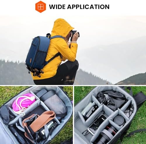 TARION Camera Backpack Bag Small   Professional DSLR Photography Case with 13 inch Laptop Compartment & Waterproof Rain Cover & Bottom Tripod Holder for Men Women Photographers   Black TB S