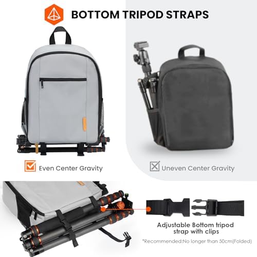 TARION Camera Backpack Bag Small   Professional DSLR Photography Case with 13 inch Laptop Compartment & Waterproof Rain Cover & Bottom Tripod Holder for Men Women Photographers   Black TB S