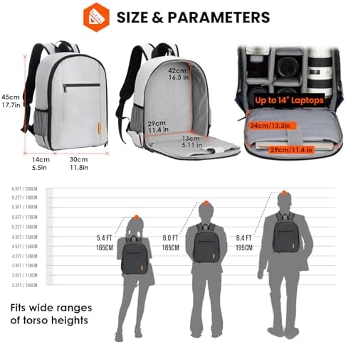 TARION Camera Backpack Bag Small   Professional DSLR Photography Case with 13 inch Laptop Compartment & Waterproof Rain Cover & Bottom Tripod Holder for Men Women Photographers   Black TB S