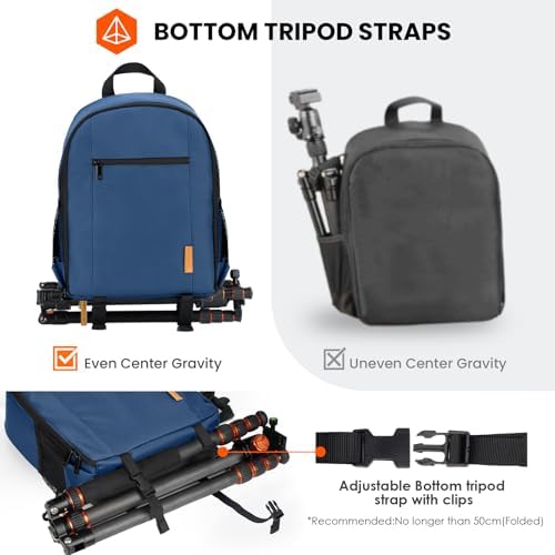 TARION Camera Backpack Bag Small   Professional DSLR Photography Case with 13 inch Laptop Compartment & Waterproof Rain Cover & Bottom Tripod Holder for Men Women Photographers   Black TB S