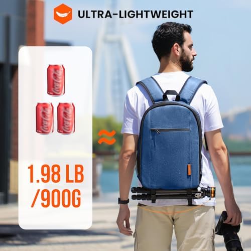 TARION Camera Backpack Bag Small   Professional DSLR Photography Case with 13 inch Laptop Compartment & Waterproof Rain Cover & Bottom Tripod Holder for Men Women Photographers   Black TB S