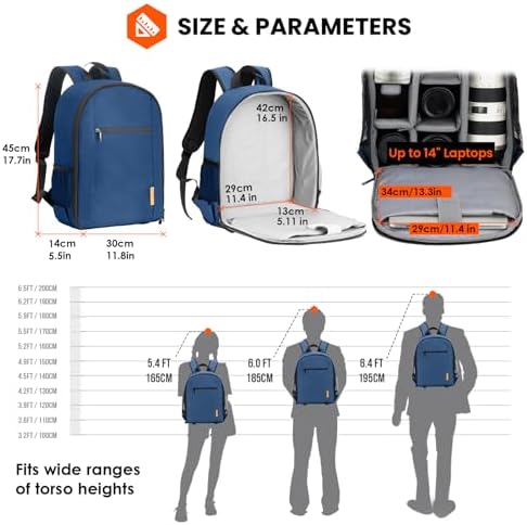 TARION Camera Backpack Bag Small   Professional DSLR Photography Case with 13 inch Laptop Compartment & Waterproof Rain Cover & Bottom Tripod Holder for Men Women Photographers   Black TB S