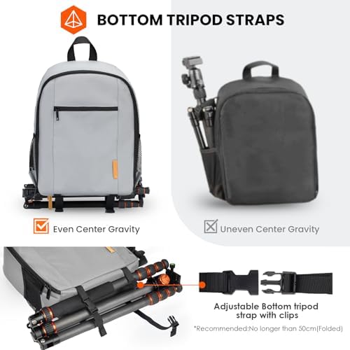 TARION Camera Backpack Bag Small   Professional DSLR Photography Case with 13 inch Laptop Compartment & Waterproof Rain Cover & Bottom Tripod Holder for Men Women Photographers   Black TB S