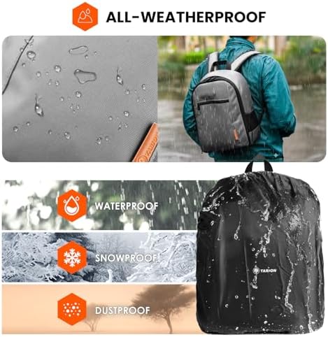 TARION Camera Backpack Bag Small   Professional DSLR Photography Case with 13 inch Laptop Compartment & Waterproof Rain Cover & Bottom Tripod Holder for Men Women Photographers   Black TB S