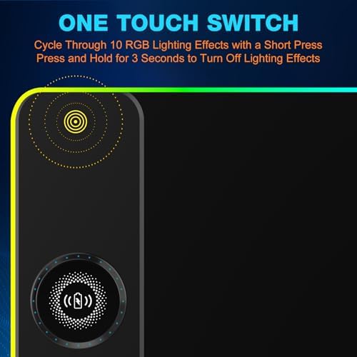 TARKARI Magnetic Wireless Charging RGB Mouse Pad  Large Gaming Desk Mat Waterproof  31 5x15 8 Black Mousepad  Ultra Smooth Surface  Non Slip Rubber Base  Desk Pad for Keyboard Laptop