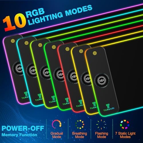 TARKARI Magnetic Wireless Charging RGB Mouse Pad  Large Gaming Desk Mat Waterproof  31 5x15 8 Black Mousepad  Ultra Smooth Surface  Non Slip Rubber Base  Desk Pad for Keyboard Laptop