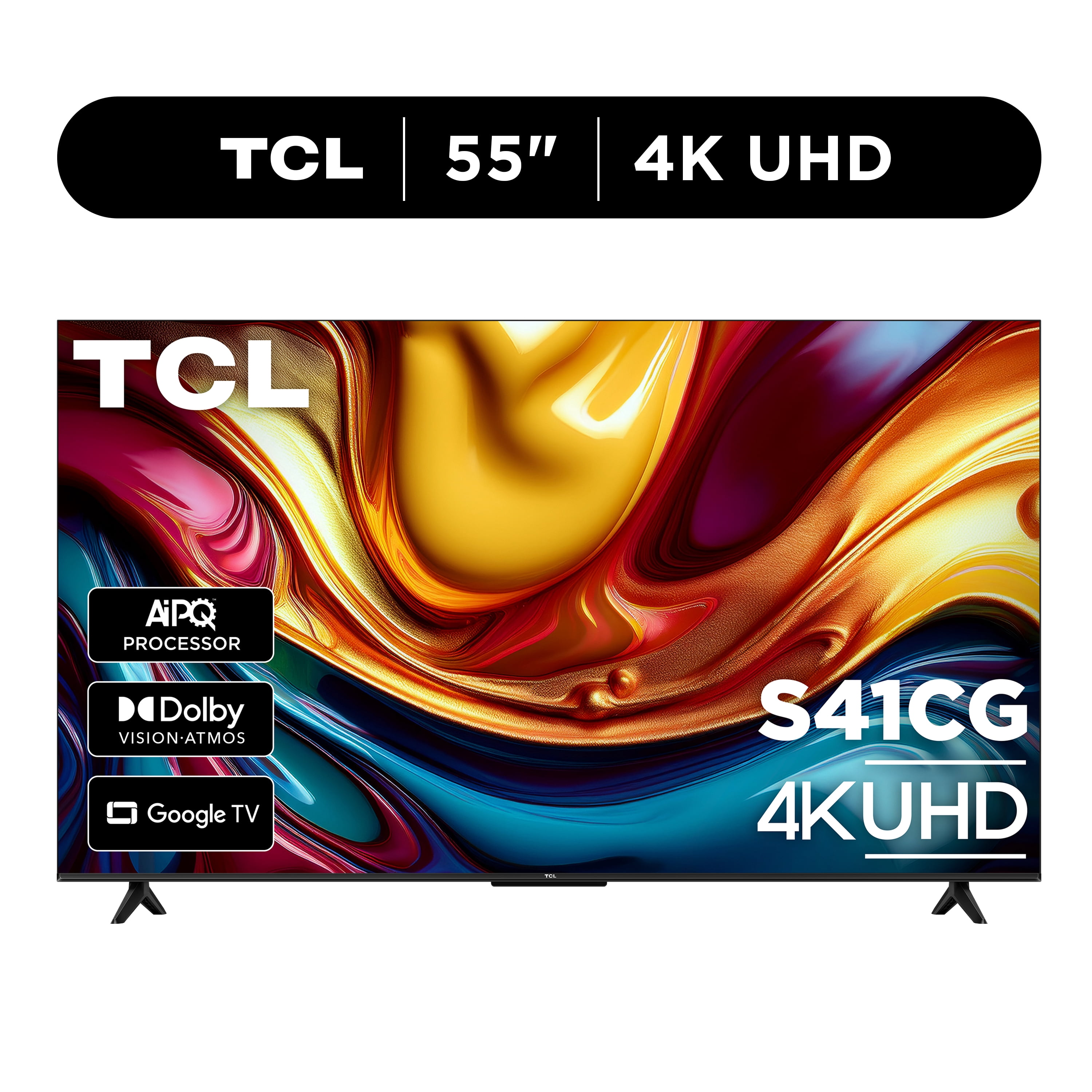 TCL 55" Class S41CG Series 4K UHD LED Smart Google TV  Limited Edition    Dolby Vision HDR & Dolby Atmos  Google Assistant & Amazon Alexa Compatible with Voice Remote   55S41CG