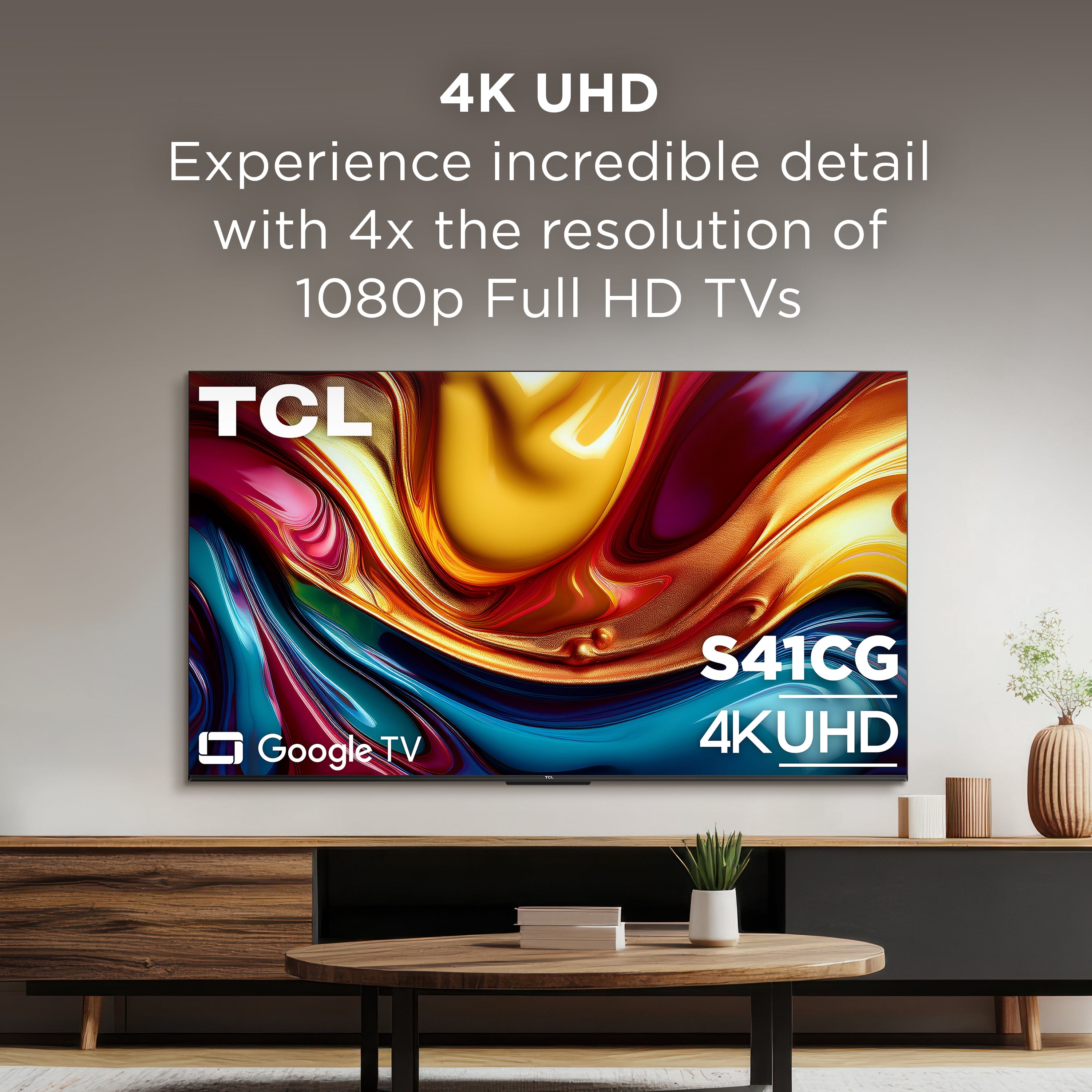 TCL 55" Class S41CG Series 4K UHD LED Smart Google TV  Limited Edition    Dolby Vision HDR & Dolby Atmos  Google Assistant & Amazon Alexa Compatible with Voice Remote   55S41CG