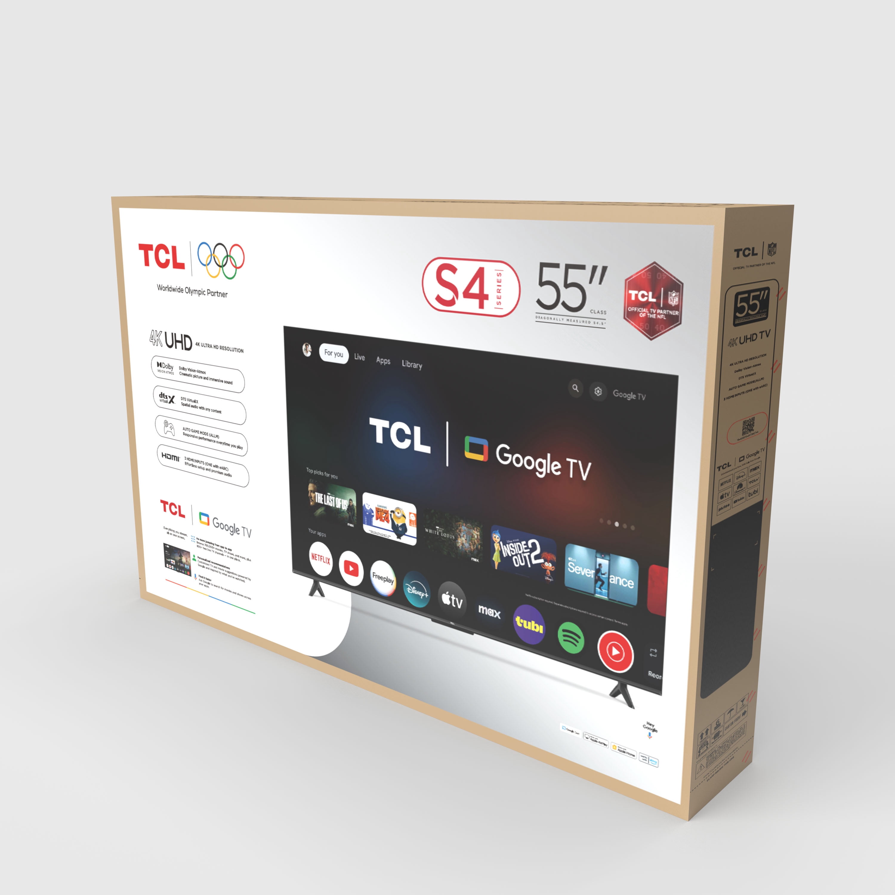 TCL 55" Class S41CG Series 4K UHD LED Smart Google TV  Limited Edition    Dolby Vision HDR & Dolby Atmos  Google Assistant & Amazon Alexa Compatible with Voice Remote   55S41CG