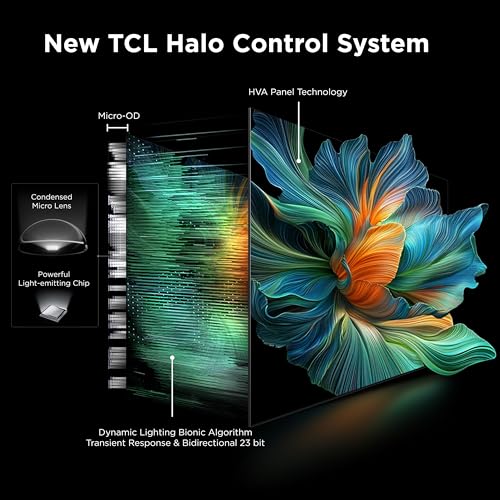 TCL 55 Inch Class QM6K Series QD Mini LED 4K UHD Google Smart TV Best Value Mini LED TV QLED 144hz 240hz Gaming Rate High Contrast Screen Onkyo Audio Dolby Atmos 55QM6K 2025 Model