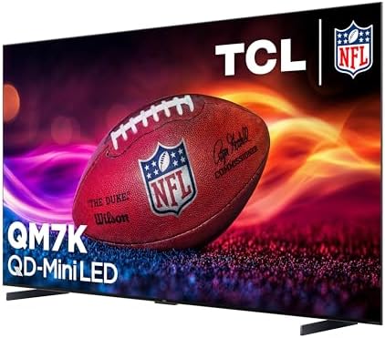 TCL 55 Inch Class QM7K Series   Mini LED QLED 4K HDR   55QM7K  2025 Model   120HZ 144HZ Anti Reflective Screen Smart Google TV Dolby Atmos Onkyo Audio   Voice Remote Alexa Gaming Streaming Television