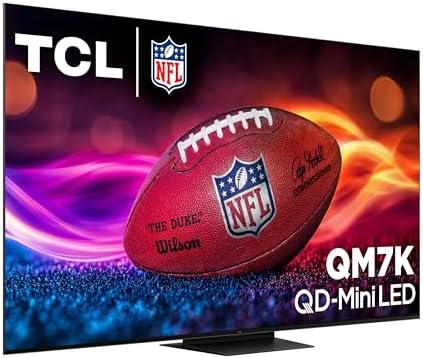 TCL 55 Inch Class QM7K Series   Mini LED QLED 4K HDR   55QM7K  2025 Model   120HZ 144HZ Anti Reflective Screen Smart Google TV Dolby Atmos Onkyo Audio   Voice Remote Alexa Gaming Streaming Television