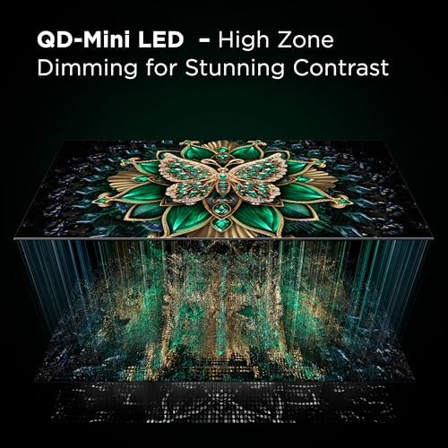 TCL 55 Inch Class QM6K Series   Mini LED QLED 4K HDR   55QM6K  2025 Model   120HZ 144HZ High Brightness Smart Google TV Dolby Atmos Onkyo Audio   Voice Remote Alexa Gaming Streaming Television