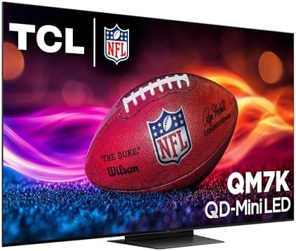 TCL 55 Inch Class QM7K Series   Mini LED QLED 4K HDR   55QM7K  2025 Model   120HZ 144HZ Anti Reflective Screen Smart Google TV Dolby Atmos Onkyo Audio   Voice Remote Alexa Gaming Streaming Television