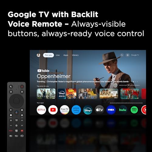 TCL 55 Inch Class T7 Series   4K QLED HDR   55T7  2025 Model   120HZ Refresh Rate High Brightness Smart Google TV Dolby Atmos Audio   Voice Remote Alexa Gaming Streaming Television