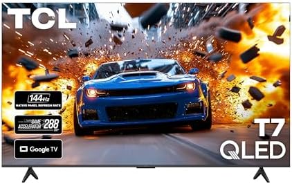 TCL 55 Inch Class T7 Series   4K QLED HDR   55T7  2025 Model   120HZ Refresh Rate High Brightness Smart Google TV Dolby Atmos Audio   Voice Remote Alexa Gaming Streaming Television