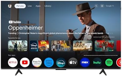 TCL 55 Inch Class T7 Series   4K QLED HDR   55T7  2025 Model   120HZ Refresh Rate High Brightness Smart Google TV Dolby Atmos Audio   Voice Remote Alexa Gaming Streaming Television